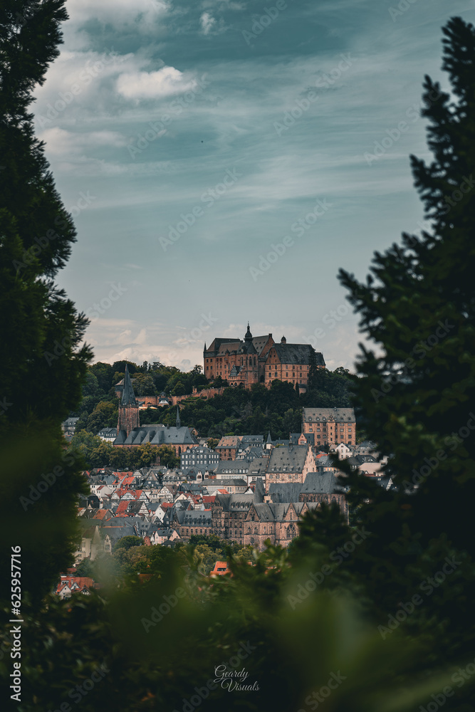Fototapeta premium castle on the hill Marburg