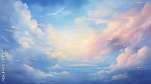 watercolor sky and clouds