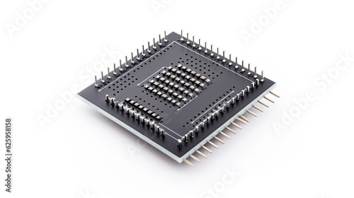 Microchip processor on white background
