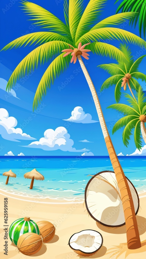 Obraz premium beach with palm trees
