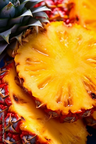 Tropical Feast - Sliced Pineapple Showcase, Generative AI