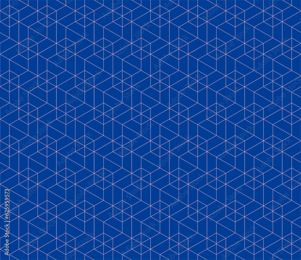 Fototapeta premium Vector seamless cubic hexagon pattern. Abstract geometric low poly background. Stylish grid texture.