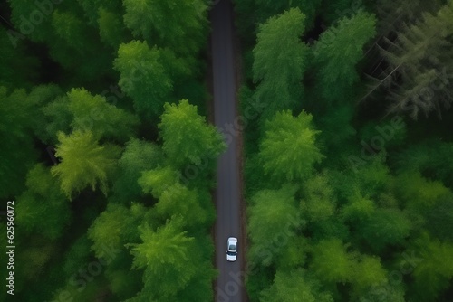 highway in the forest, generative AI