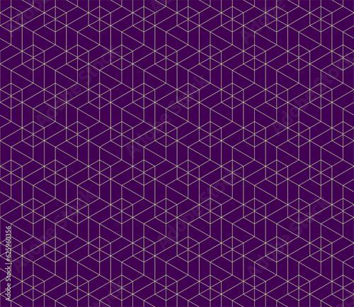 Vector seamless cubic hexagon pattern. Abstract geometric low poly background. Stylish grid texture.