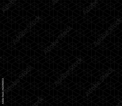 Vector seamless cubic hexagon pattern. Abstract geometric low poly background. Stylish grid texture.