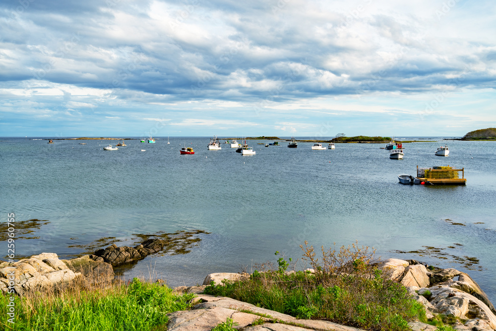 View of the bay in Cape Porpoise in Maine