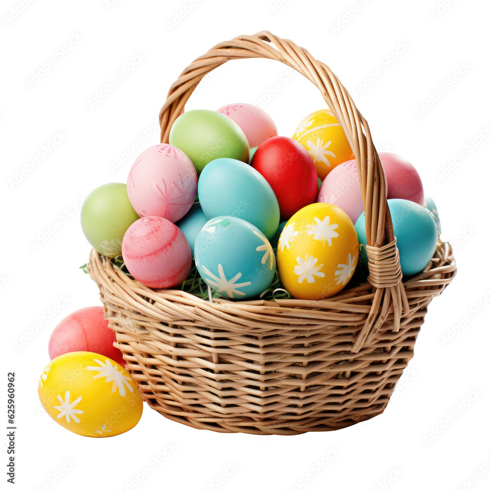 Cut-Off Easter Eggs in Basket