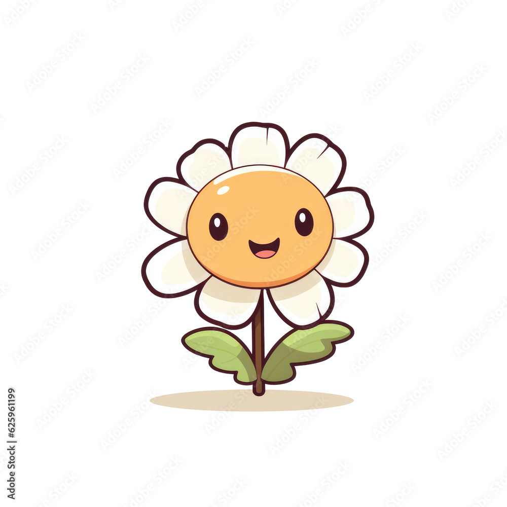 Fototapeta premium Cut-Off Cute Flower Illustration
