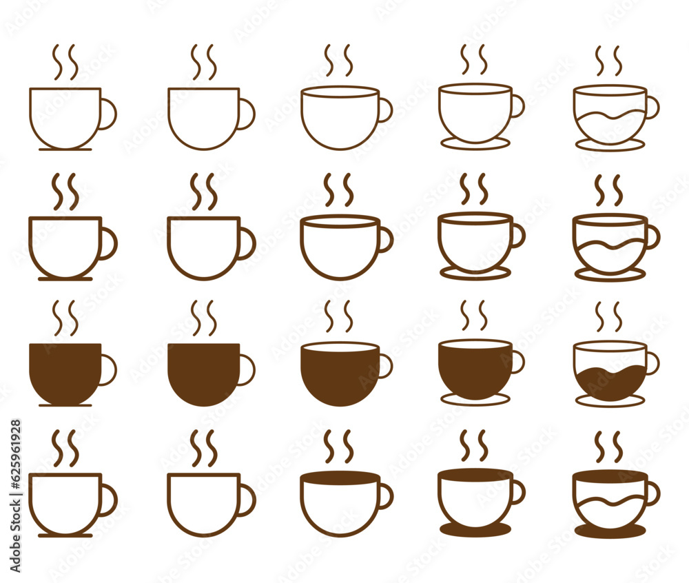 set of cups of coffee set of cups of coffee