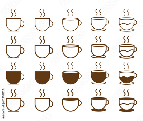 set of cups of coffee