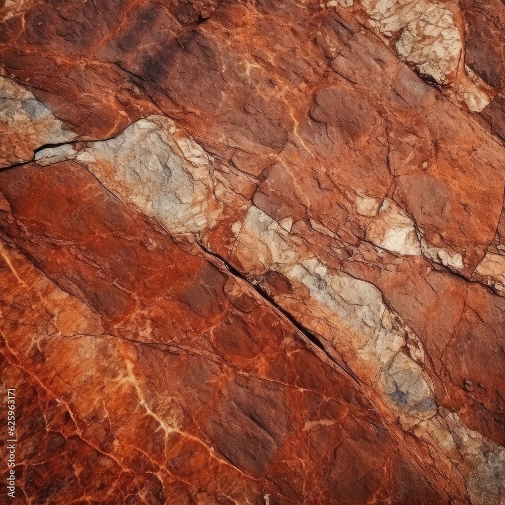 Close-up Stone Texture: Dark Red Orange Brown Rock with Cracks
Close-up Stone Texture: Dark Red Orange Brown Rock with Cracks