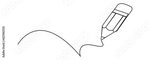pen with a single black line on a white background. continuous line drawing vector illustration