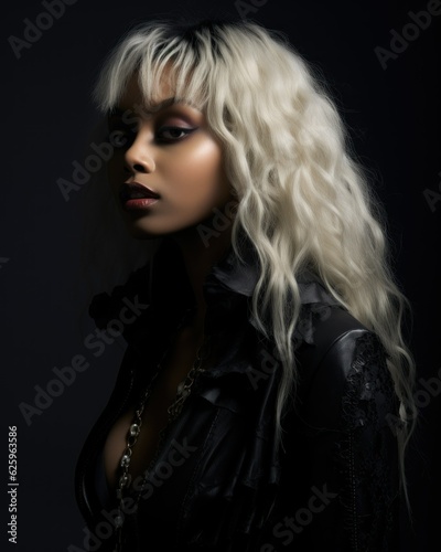 Fictional Black Woman Portrait. Generative AI.