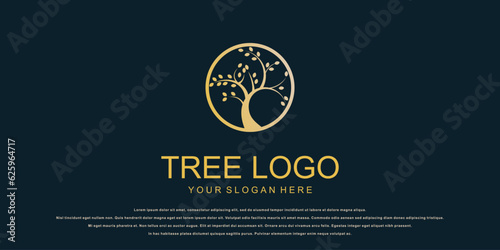 Photography Creative tree logo design with unique concept| premium vector