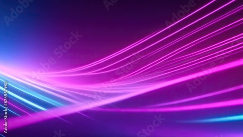 Abstract futuristic background with pink blue glowing neon moving high speed wave lines and bokeh lights