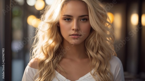 Beautiful blonde girl, cinematic composition, Photo shoot © DanChik