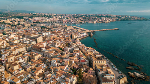 Aerial photo of the town of Syracuse in Sicily.