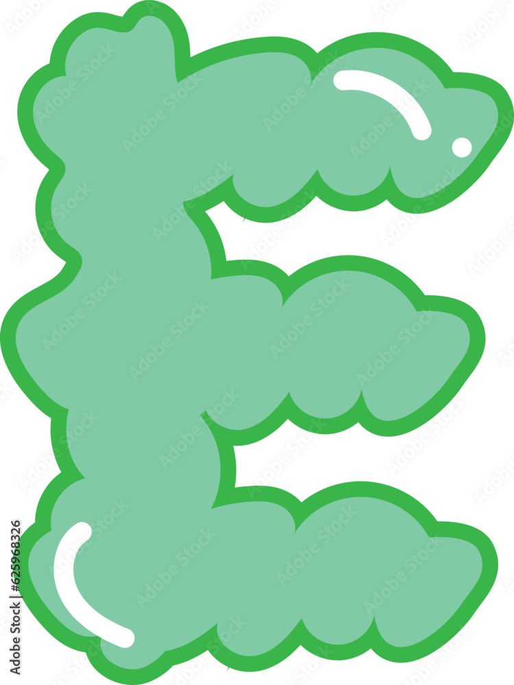 Bubbles Style Alphabet Letter E , Ransom Note Balloon Cutout Capital E Bubbles Style Alphabet Letter E , Ransom Note Balloon Cutout Capital E