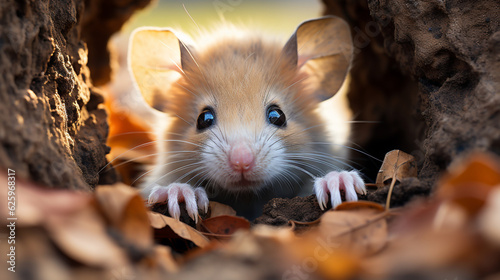 Neugierige Maus: Aus dem Versteck geschaut © PhotoArtBC
