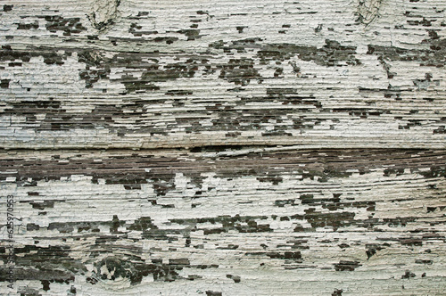 Old shabby wooden boards with cracked color paint as background
