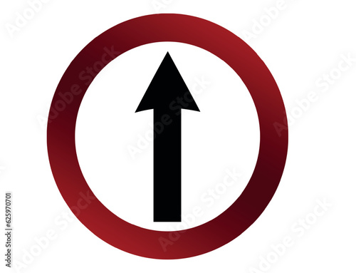 arrow in a circle indicating mandatory direction or allowed direction
