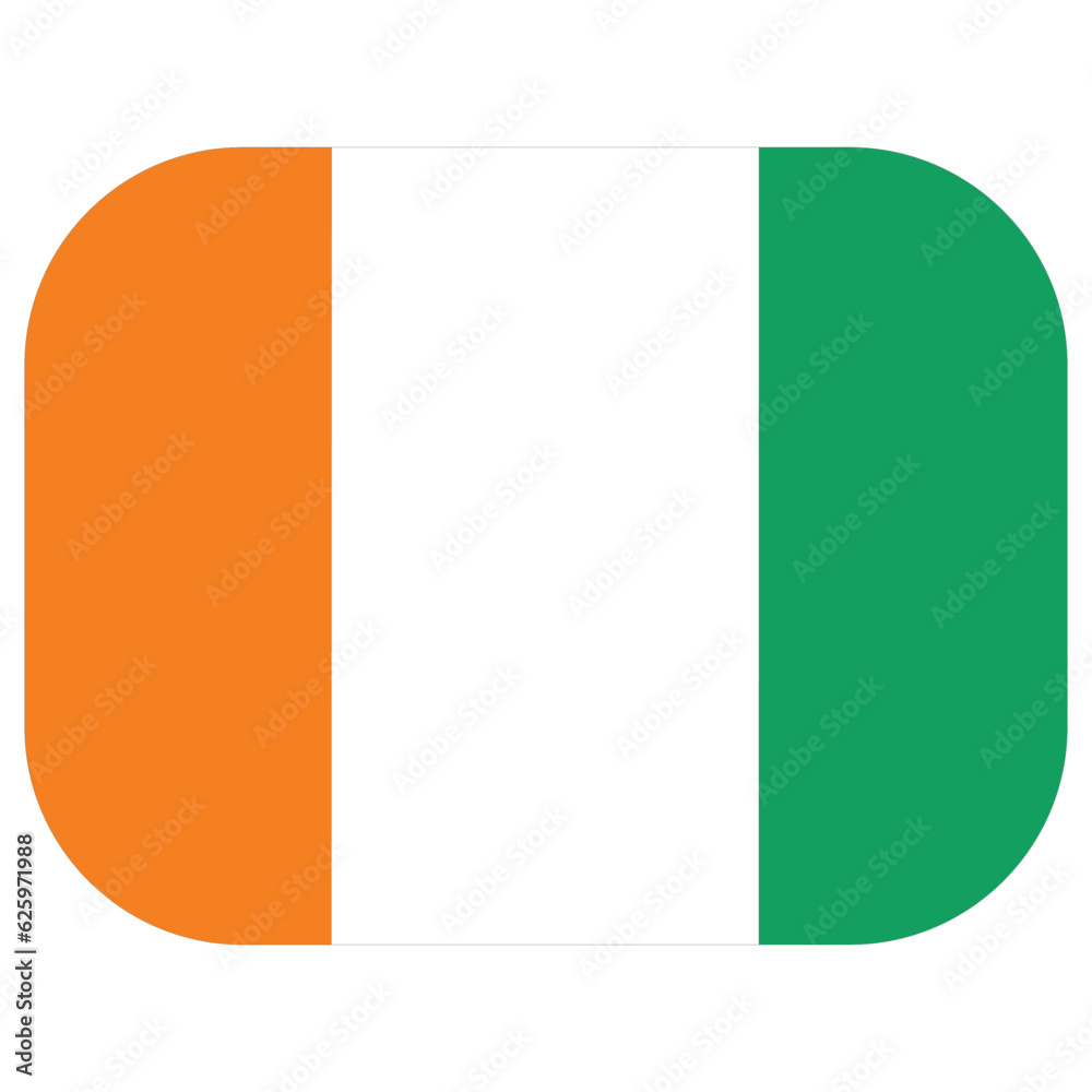 Fototapeta premium Ivory Coast flag. Ivory Coast flag shape design