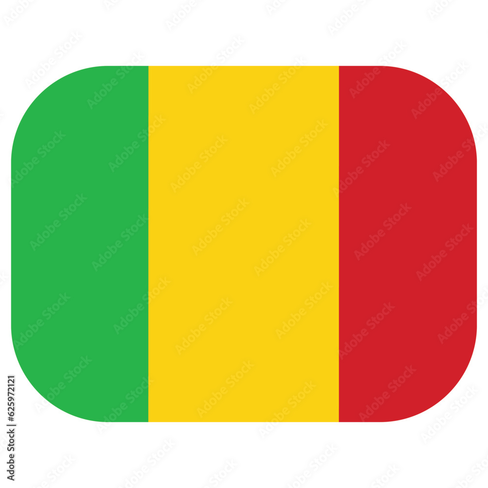 Fototapeta premium Mali flag shape. Flag of Mali design shape circle shape