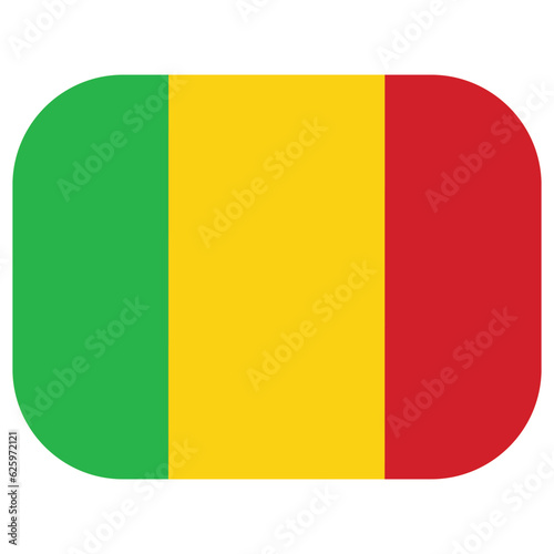 Mali flag shape. Flag of Mali design shape circle shape