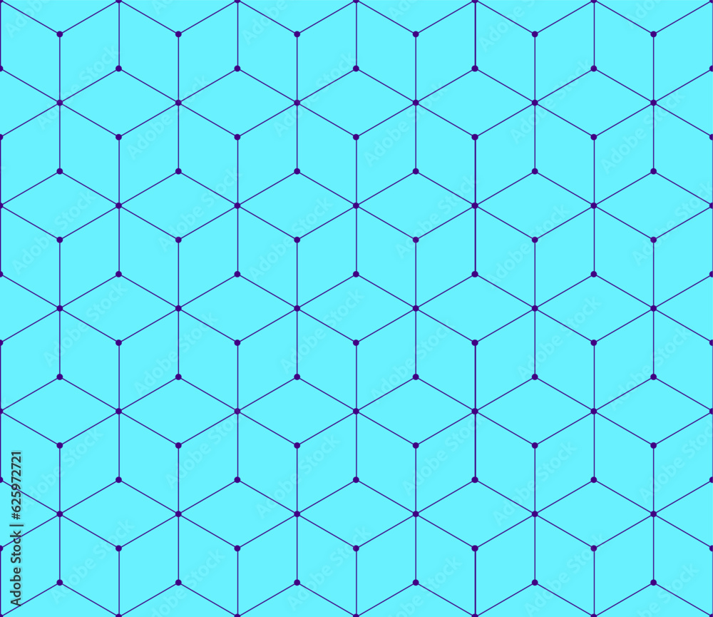 Vector seamless cubic hexagon pattern. Abstract geometric low poly background. Stylish grid texture connect the dots. Vector seamless cubic hexagon pattern. Abstract geometric low poly background. Stylish grid texture connect the dots.