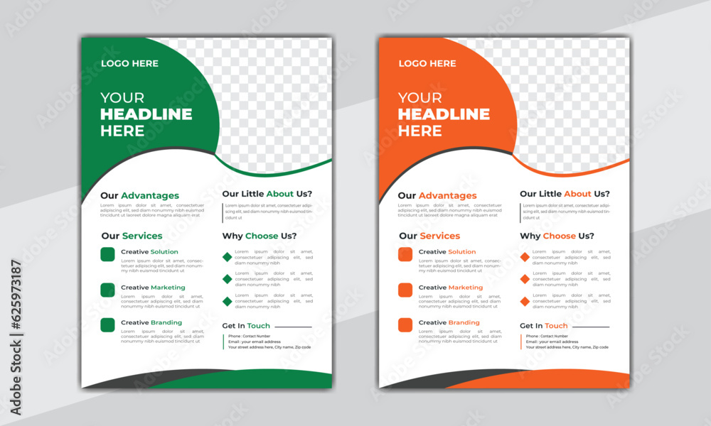 Corporate creative colorful business flyer template design