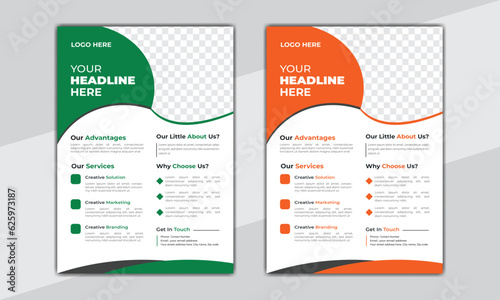 Corporate creative colorful business flyer template design