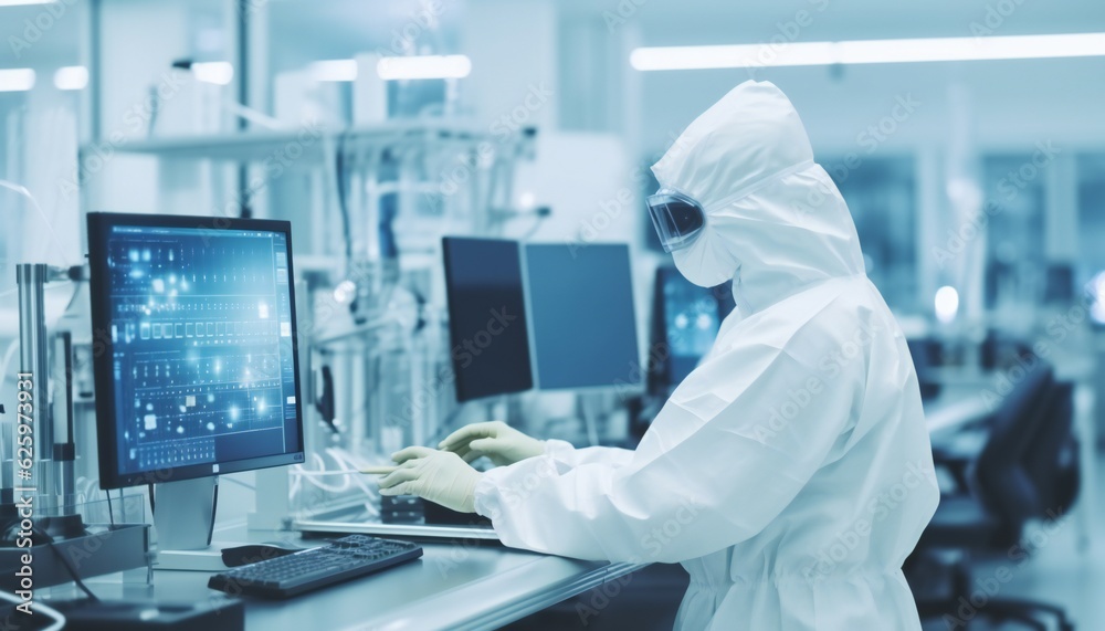 In Laboratory Over the Shoulder View of Scientist