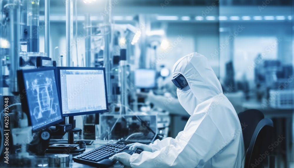 In Laboratory Over the Shoulder View of Scientist In Laboratory Over the Shoulder View of Scientist