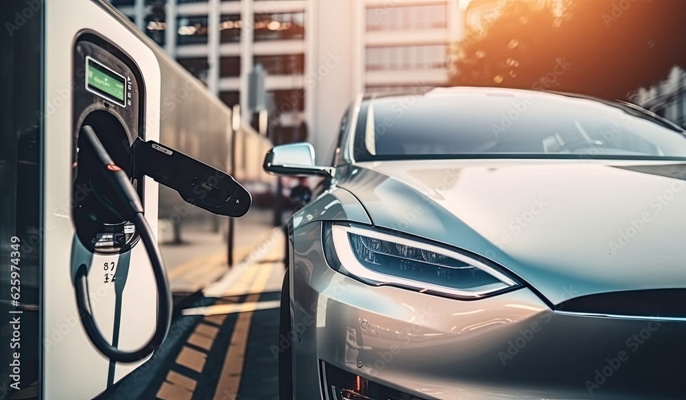 Electric vehicle charging station EV car renewable energy of future