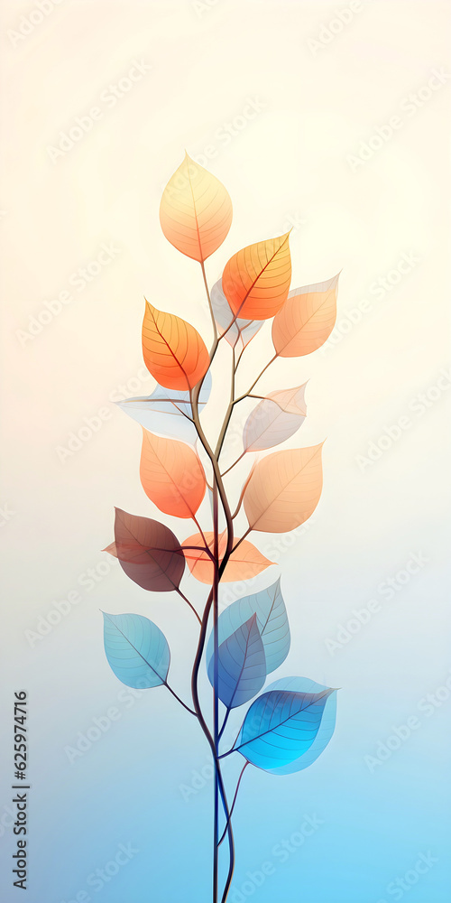 Fototapeta premium abstract colorful leaf background. Generative AI