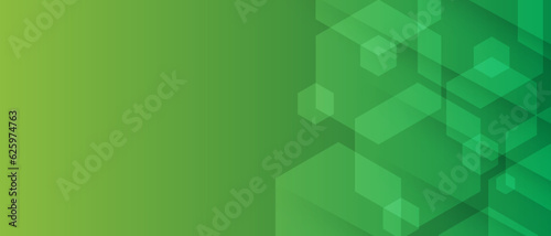 abstract modern green geometric layer banner background. vector illustration