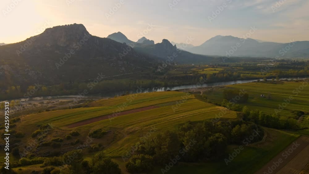drone flight over green wheat field in Turkey countryside, aerial rural scene. agriculture and farming. growing and harvest. drone flight over green wheat field in Turkey countryside, aerial rural scene. agriculture and farming. growing and harvest.