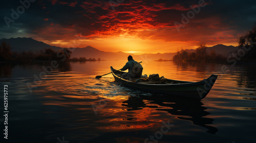 Fischer beim Sonnenaufgang