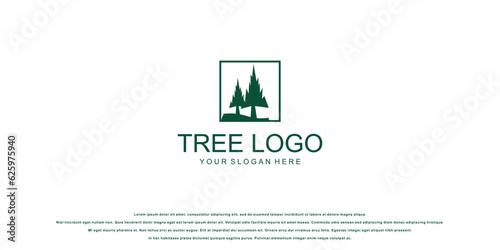 Creative tree logo design with unique concept| premium vector