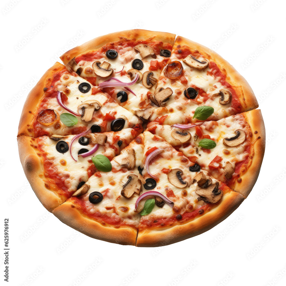 Top View of Baked Pizza Top View of Baked Pizza