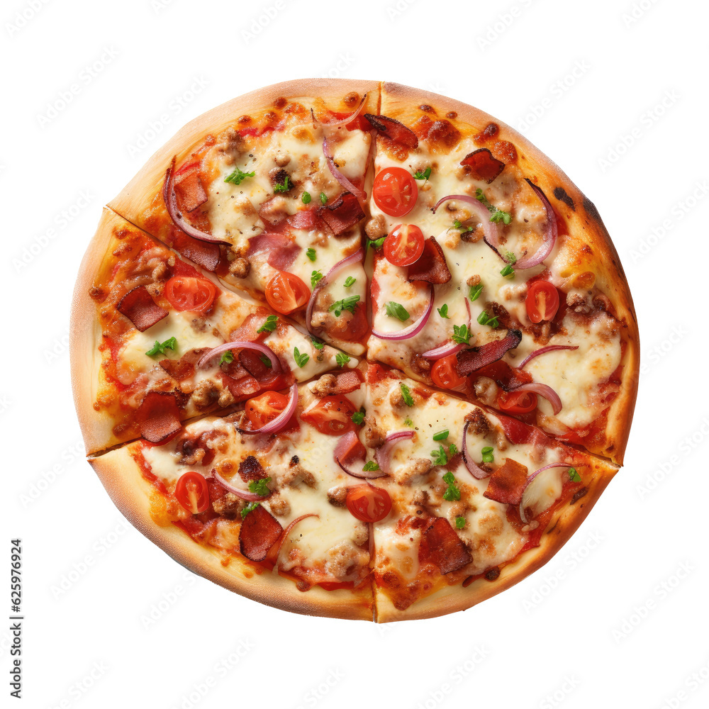 Top View of Baked Pizza Top View of Baked Pizza