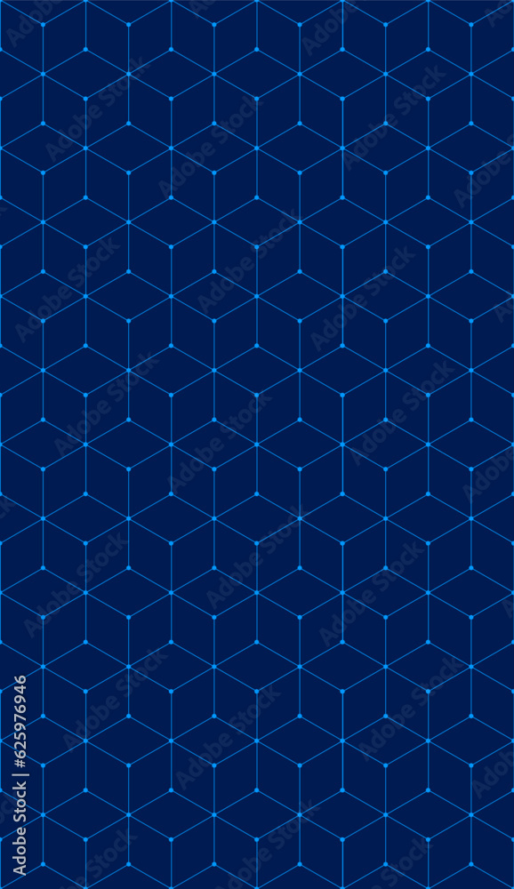 Vector seamless cubic hexagon pattern. Abstract geometric low poly background. Stylish grid texture connect the dots. Vector seamless cubic hexagon pattern. Abstract geometric low poly background. Stylish grid texture connect the dots.