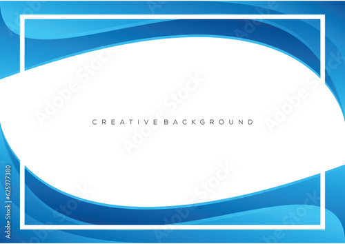 wave blue frame background design modern