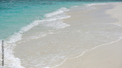 Summer Beach: White Sandy Shore and Foamy Waves