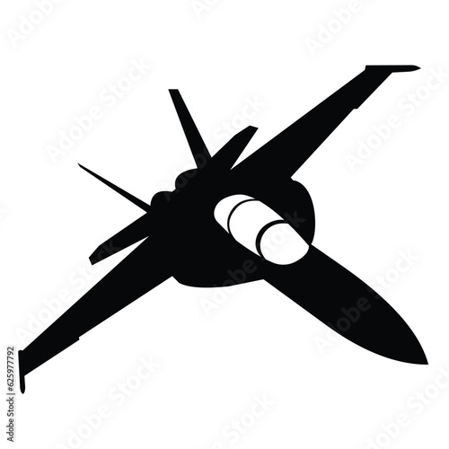 F18 jet fighter silhouette icon vector