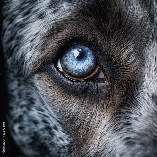 a dog's mesmerizing blue eyes up close