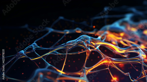 big data concept abstract neural network background. Generative AI 