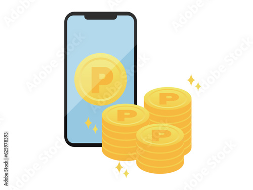 スマホでのポイ活イメージイラスト