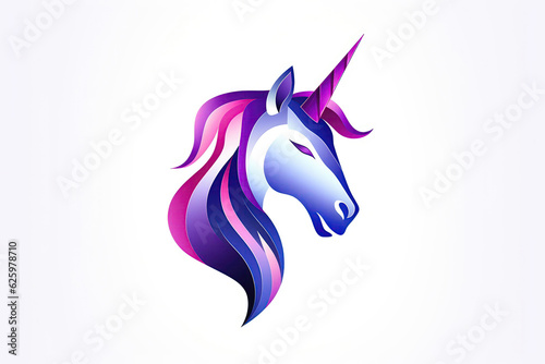 Wallpaper Mural Unicorn Logo On White Background. Generative AI Torontodigital.ca