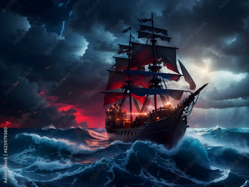 Fototapeta premium ship in the night